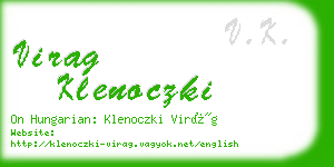 virag klenoczki business card